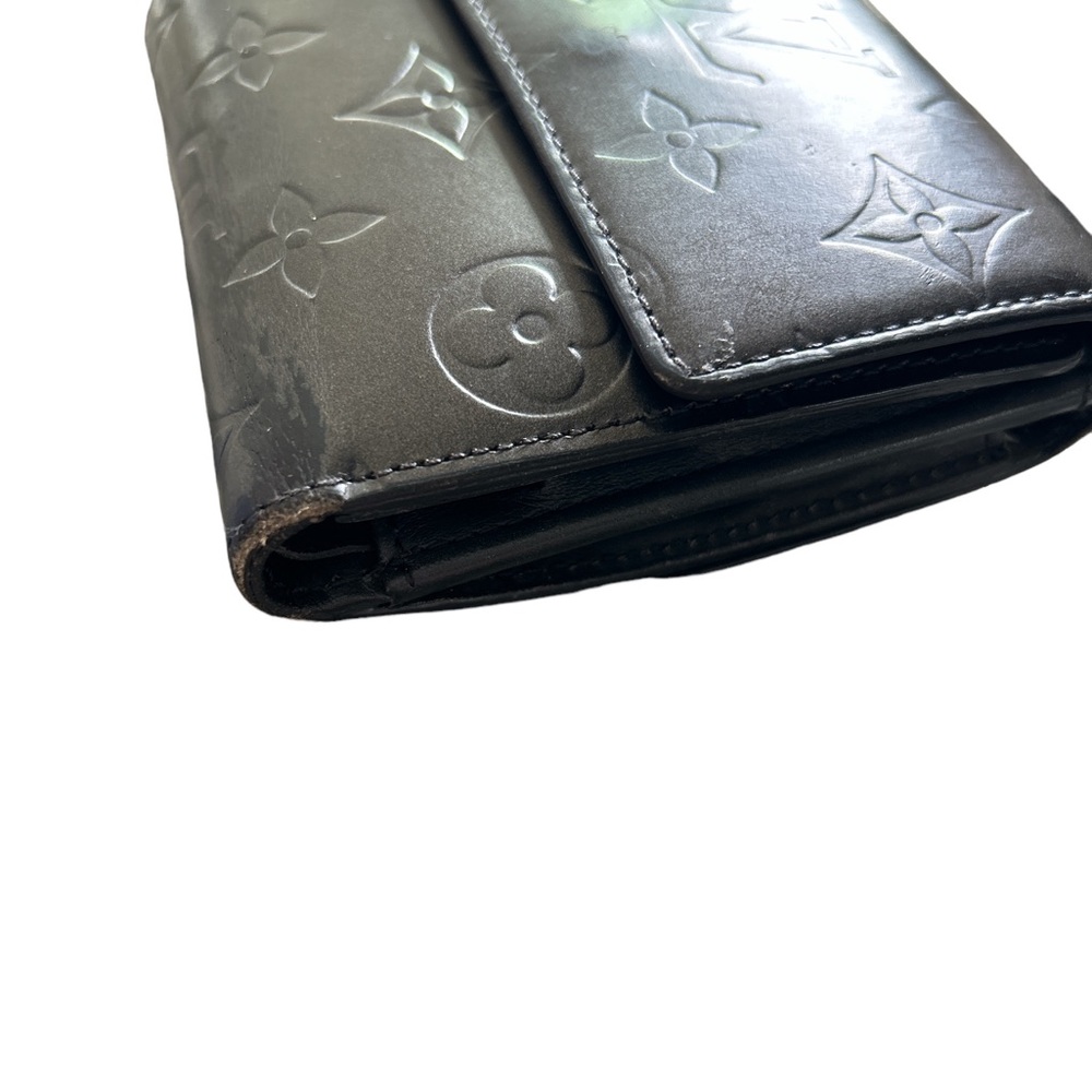 Louis Vuitton Elise Matte Vernis Charcoal Trifold Wallet - Picture 12 of 12